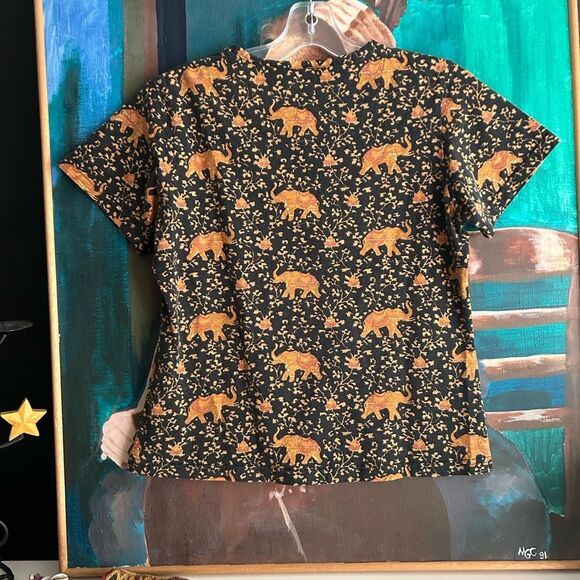 Jim Thompson Stylish Black and Orange Animal Print Tee M - Picture 10 of 16